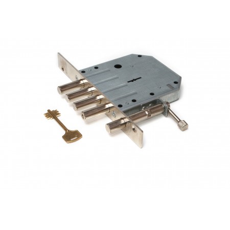 Замки врезные, Замок врез. Базальт 1.05.02 никель, сувальдный, стержни 4шт, диаметр 14мм, задвижка, ООО "Компания СтилДом"