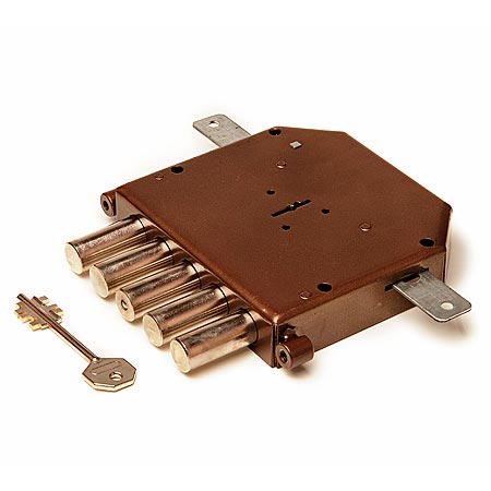 Замки врезные, Замок врез. Гранит 1.06.12 никель, сувальдный стержни 5 шт. диаметр 18мм тяги. медный антик. бонки, ООО "Компания СтилДом"