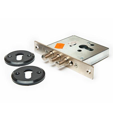 Замки врезные, Замок врез. Кремень 1.03.03 никель, под цилиндр-стержни 3 шт. диаметр 12мм, ООО "Компания СтилДом"